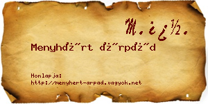 Menyhért Árpád névjegykártya
