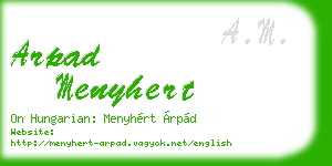 arpad menyhert business card